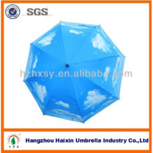 Golf Straight Outdoor Umbrella with Cloud Printing